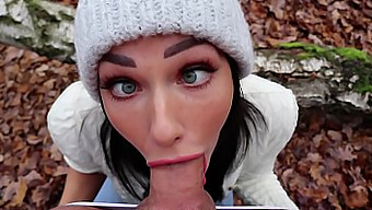 Freckled Teen Gives A Public Blowjob In The Woods - Shaiden Rogue